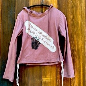 Unique Boho Long Sleeve Shirt with Hood